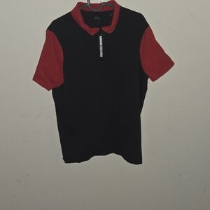 Armani Exchange Men's Polo in Black and Red